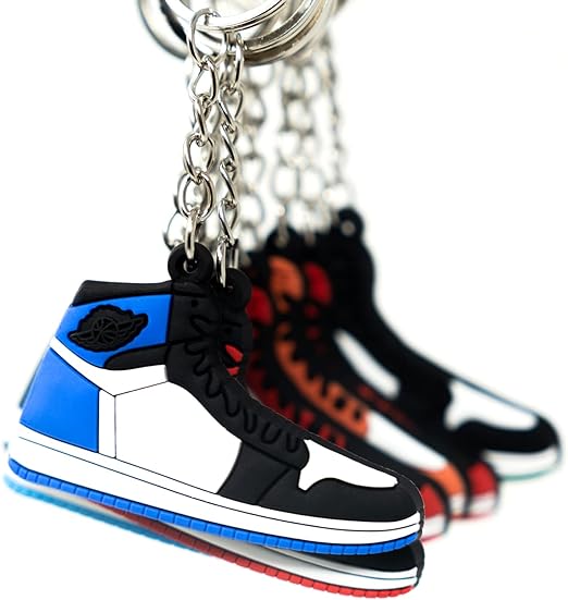 Bag Of 10 Retro Shoe Rubber Sneaker Key Chains