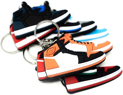 Bag Of 10 Retro Shoe Rubber Sneaker Key Chains