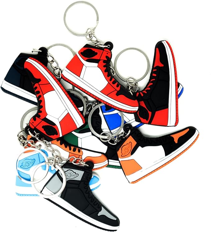 Bag Of 10 Retro Shoe Rubber Sneaker Key Chains