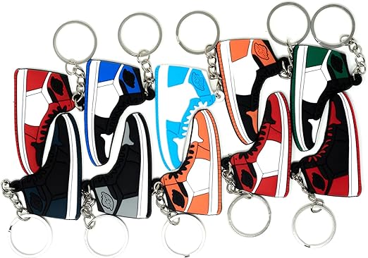 Bag Of 10 Retro Shoe Rubber Sneaker Key Chains